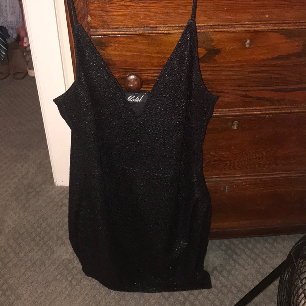 Shiny black dress